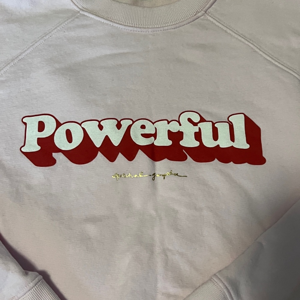 Spiritual Gangster Baby Pink 'Powerful' Cropped Sweatshirt Size Small - Picture 3 of 11